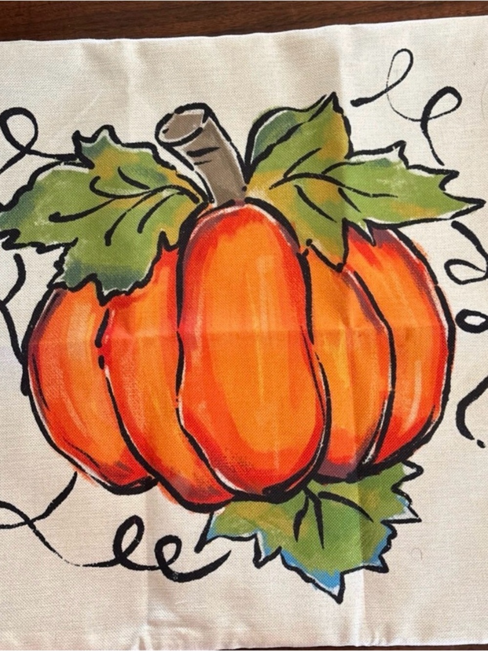Festive Pumpkin Print decorative pillow cover
